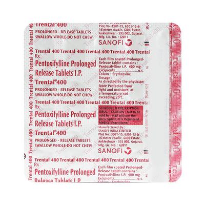 Trental 400mg Tablet 15'S - Intermittent Claudication-Hae