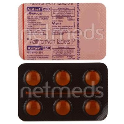 Azifast 250mg Tablet 6'S - Bacterial Infections-Mac