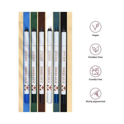 Just Herbs Naynam Day Long 2 In 1 Herbal Kajal, Singlestroke, Smudgeproof - Teal Blue 1.2gm - Kajal & Kohls