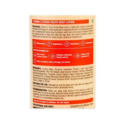 Fabessentials Vitamin C Citrus Fruits Body Lotion With Orange Oil, Lemon, Amla & Almond Oil 250 ml - Skin-Treatment
