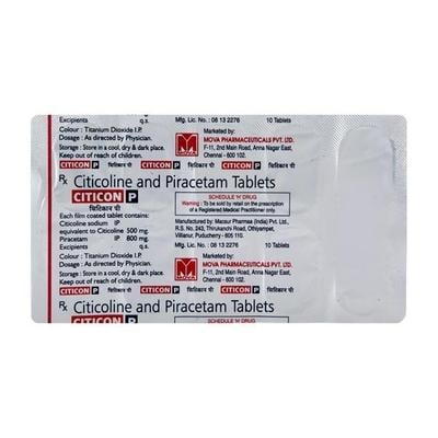 Citicon P 500/800mg Tablet 10'S - Nootropics And Neurotrophics