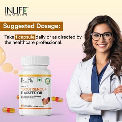 INLIFE Gold-Tri.E Tocotrienol + Flaxseed Oil Vegetarian Capsules 60's - Vital Health