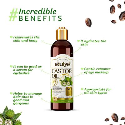 Atulya Castor Coldpress Oil 200 ml - Hair Oils