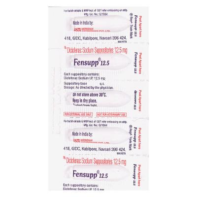 FENSUPP 12.5 Suppositories 5's - Pain relief-Nsa