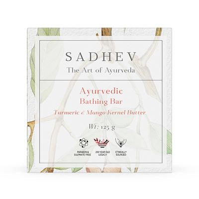 Sadhev Turmeric & Mango Kernel Butter Bathing Bar 125 gm - Soaps