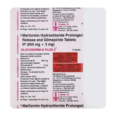 GLUCONORM G PLUS 3mg Tablet 15's - Diabetes-Ant