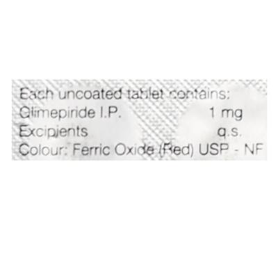 GLIMER 1mg Tablet 15's - Diabetes-Ant