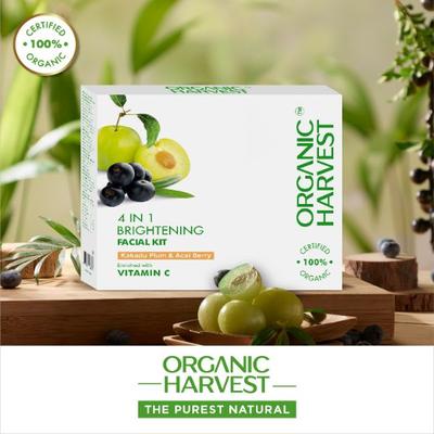 Organic Harvest 4-IN-1 Brightening Facial Kit Kakadu Plum & Acai Berry Enriched With Vitamin C 1's - Facial Kits