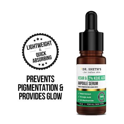 Dr. Sheth's Kesar & 2% Kojic Acid Ampoule Serum 10 ml - Face Gels