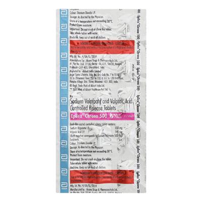 Epilex Chrono 500Mg Tablet 15's - Epilepsy/Convulsion-Ant