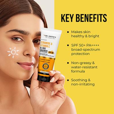 Dr. Sheth's Ceramide & Vitamin C Oil Free Sunscreen 50 gm - Face Sunscreen