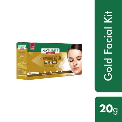 Nature's Essence Glowing Gold Facial Kit Single Use Pack 20 gm - Facial Kits