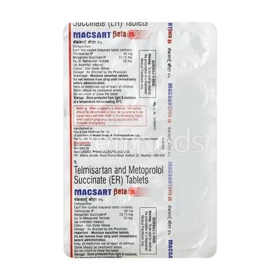 Macsart Beta 25mg Tablet 10'S - Hypertension-Ang