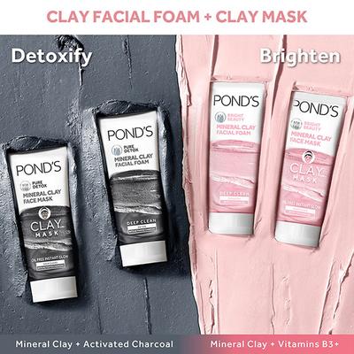 Pond's Bright Beauty Mineral Clay Face Mask For Oil Free Instant Glow 90 gm - Masks & Peels