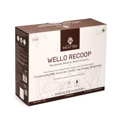 WelloTree Wello Recoop Protein Powder - Chocolate Flavour (Pack Of 15 x 21g) 1's - Protein Drink