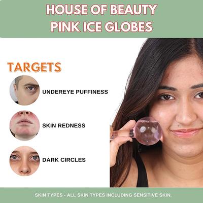 House of Beauty Ice Globe-Pink-Puffy Eyes, Face Lifting, Digital Eyes Stress Reduction (1Pair) 1's - Massagers