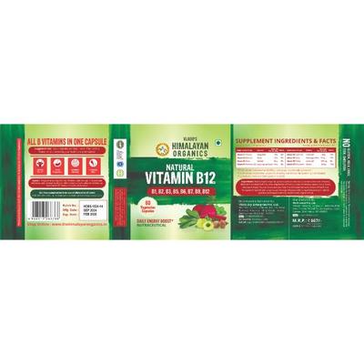 Vlado's Himalayan Organics Plant Based Vitamin B12 Veg Capsules 60's - Multi-Vitamins