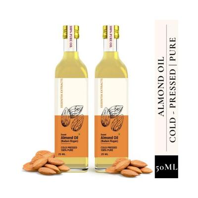 Essentia Extracts Combo of 2 Cold-pressed Sweet Almond Oils, 50ml (25ml + 25ml) 2's - Massage Oils