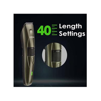Vega P1 Battery Powered Beard Trimmer for Men with 160 Mins Runtime & 40 Length Settings, (VHTH-25) Green 1'S - Trimmers