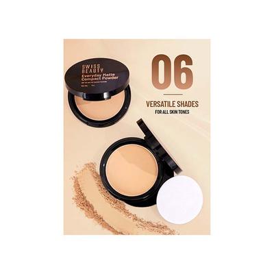 Swiss Beauty Everyday Matte Compact With SPF 10 Almond 9gm - Compact Powder