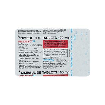 Nimegesic IR Tablet 10'S - Pain relief-Nsa