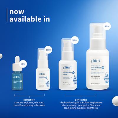 Plum 10% Niacinamide Face Serum With Rice Water & Squalane Fragrance-Free 10 ml - Face Serum