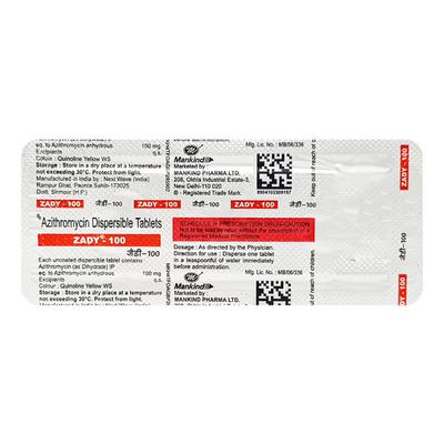 Zady 100mg Tablet 3'S - Bacterial Infections-Mac