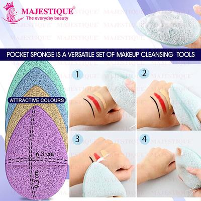 Majestique Facial Head Band, Dual Sided Silicone Brush with Makeup Remover Sponge - Multicolor 1's - Cleansing Brushes