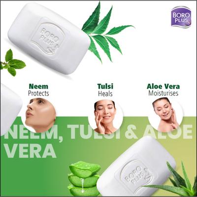 Boro Plus Antiseptic Moisturising Soap - Neem, Tulsi & Aloe Vera (Pack of 6 x 125 gm) - Personal Care (Ayush)
