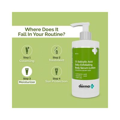 The Derma Co. 1 Percent Salicylic Acid Daily Exfoliating Body SerumLotion 250 ml - Body Sunscreen
