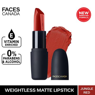 Faces Canada Weightless Matte Lipstick - Jungle Red 29 (Red), 4.5gm - Lipsticks