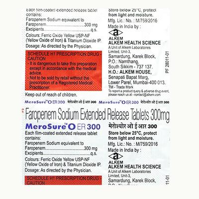 Merosure O ER 300mg Tablet 6'S - Bacterial Infections-OAB