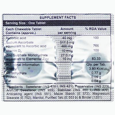C ZAD Chewable Tablet 10's - Supplements-Vam