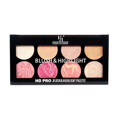 Half N Half HD Pro Blush and Highlight Palette 01 18gm - Face Palettes