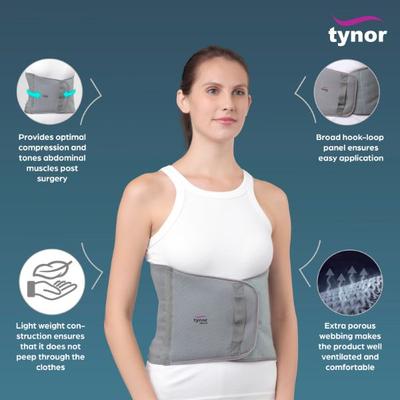 Tynor Abdominal Support - Grey (XXL) 1's - Back/Abdomen Supports