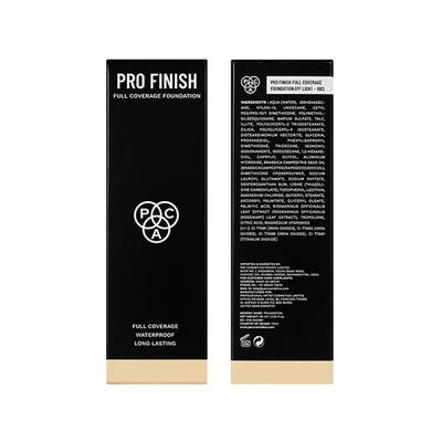 PAC Pro Finish Full Coverage Foundation Matte Finish Sweatproof Waterproof - PF Light 100 (60 ml) - Foundation