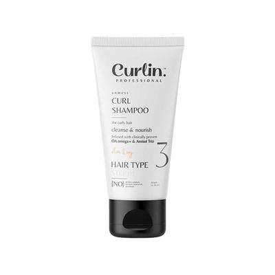 Curlin Professional Nourishing Curly Hair Shampoo for Dry, Frizzy, Wavy and Curly Hair, Sulphate and Paraben Free 50 gm - Shampoos