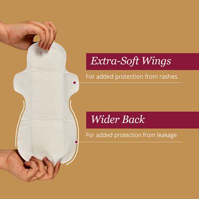 Carmesi Sensitive Sanitary Pads L Certified 100 Percent Rash-Free with Disposal Bags 10's - Maternity Pads