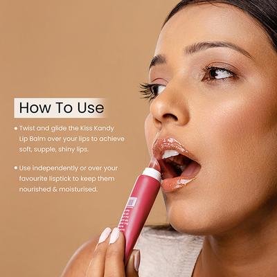 Swiss Beauty Kiss Kandy Lip Balm With Olive Oil, Shade - Pomegranate 10 ml - Lip Balms