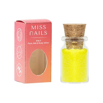 Miss Nails 3 In 1 Glitter Lemon Day 33 5 gm - Nail Polish