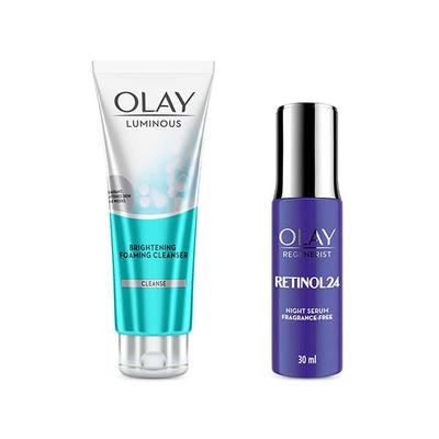 Olay Retinol Kit for Overnight Repair - Retinol Serum with Free Cleanser, 24h Hydration 1's - Night Cream