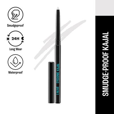 Lakme Eyeconic Kajal, Matte Waterproof Kohl, Smudgeproof Kajal that lasts 24 Hrs, White, 0.35 gm - Kajal & Kohls
