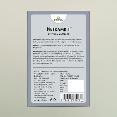 Pravek Netramrit Capsules 30's - Speciality Medicines