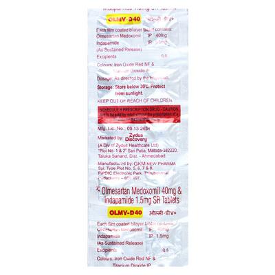Olmy D 40mg Tablet 10'S - Hypertension-Ang