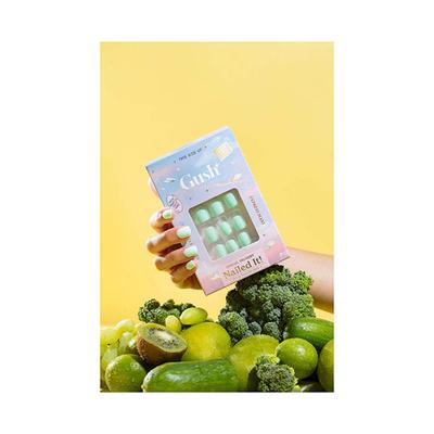 Gush Beauty Nailed It Reusable Luxury Press On Nails With Application Kit Mint Green - Medium Almond 1's - Nail Art