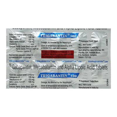 Trigabantin 100mg Tablet 10'S - Neuropathic Pain-Dru