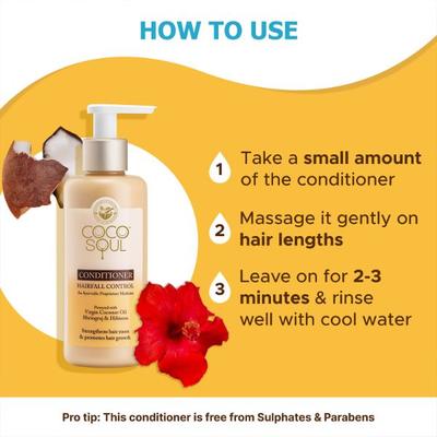 Coco Soul Hair Fall Control Conditioner with 100 % Cold Pressed Virgin Coconut Oil 200 ml - Conditioners