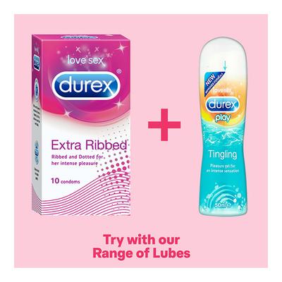 Durex Condoms - Extra Ribbed 10's - Plain/Flavoured Condoms