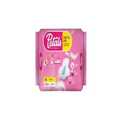 Petals Sanitary Napkin Pads - Soft & Dry (274 mm) (XL) 6's - Sanitary Napkins
