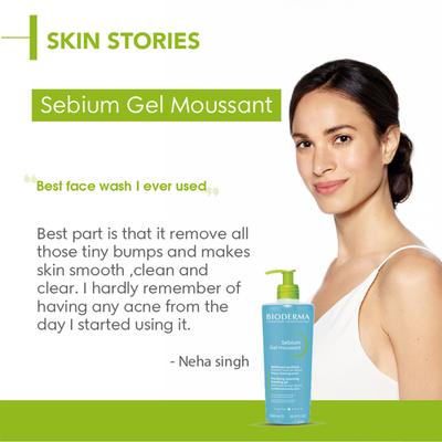 Bioderma Sebium Gel Moussant Purifying Cleansing Foaming Gel Combination To Oily Skin 500 ml - Face Wash & Cleansers